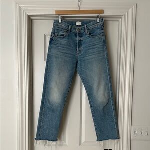 mother the scrapper cuff ankle fray - color: sneak peak